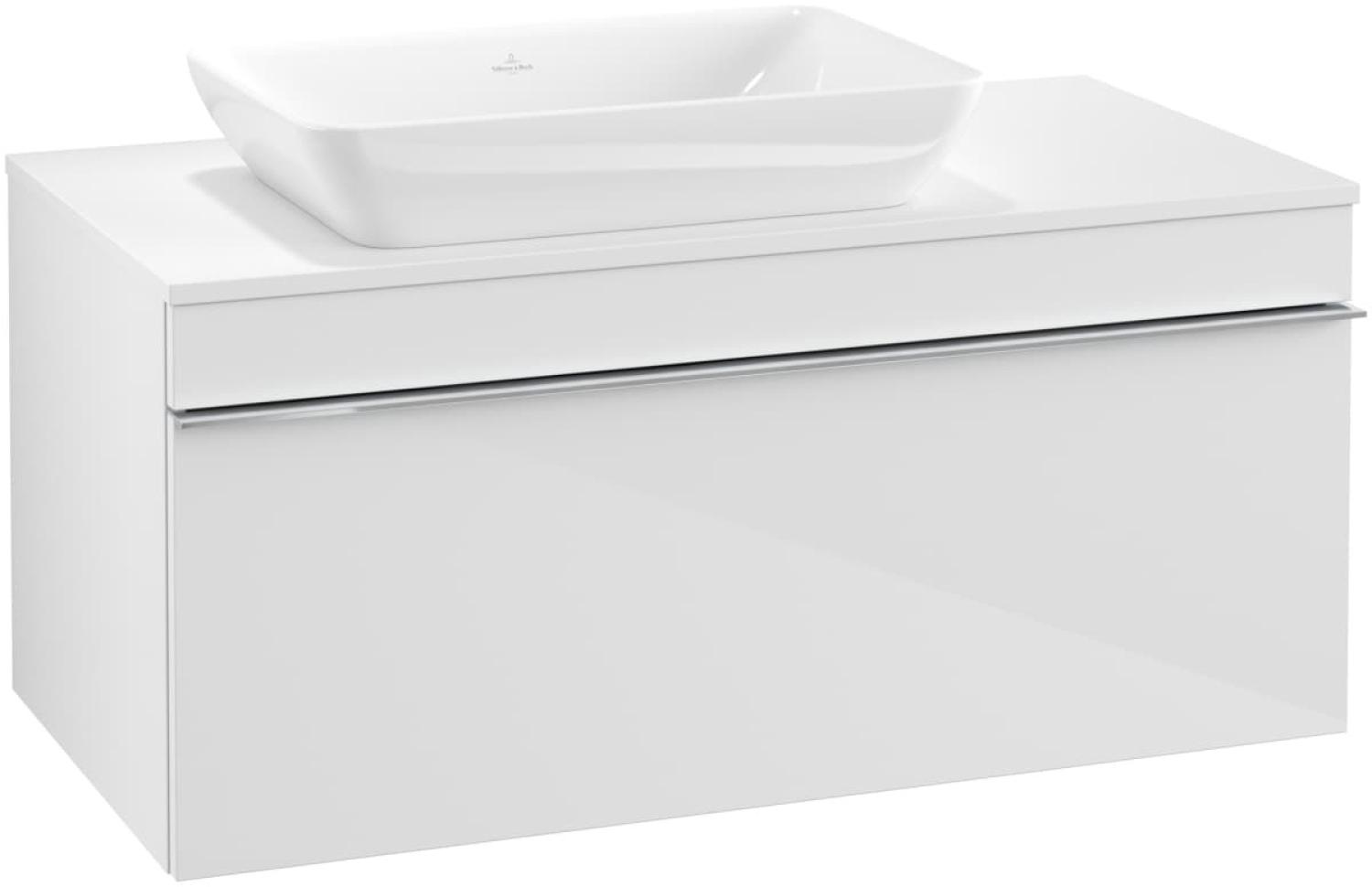 Villeroy & Boch VENTICELLO Waschtischunterschrank 95 cm breit, Weiß, Griff Chrom, für Becken links Bild 1