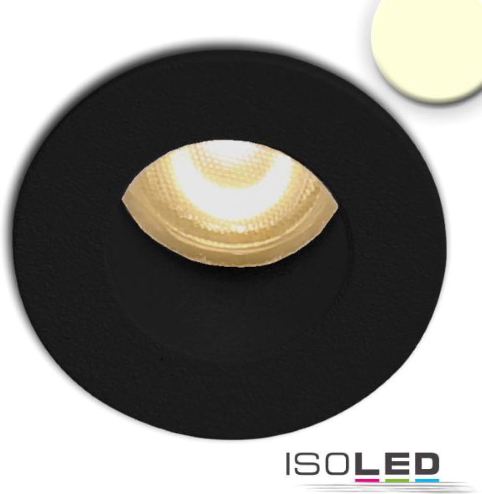 ISOLED LED Einbauleuchte MiniAMP schwarz, 1W, 24V DC, warmweiß, rückversetzt, dimmbar Bild 1