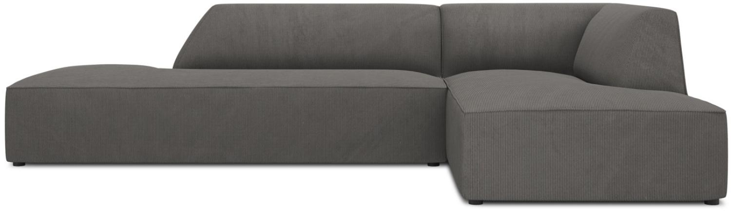 Micadoni 4-Sitzer Modular Ecke rechts Sofa Ruby | Bezug Dark Grey | Beinfarbe Black Plastic Bild 1