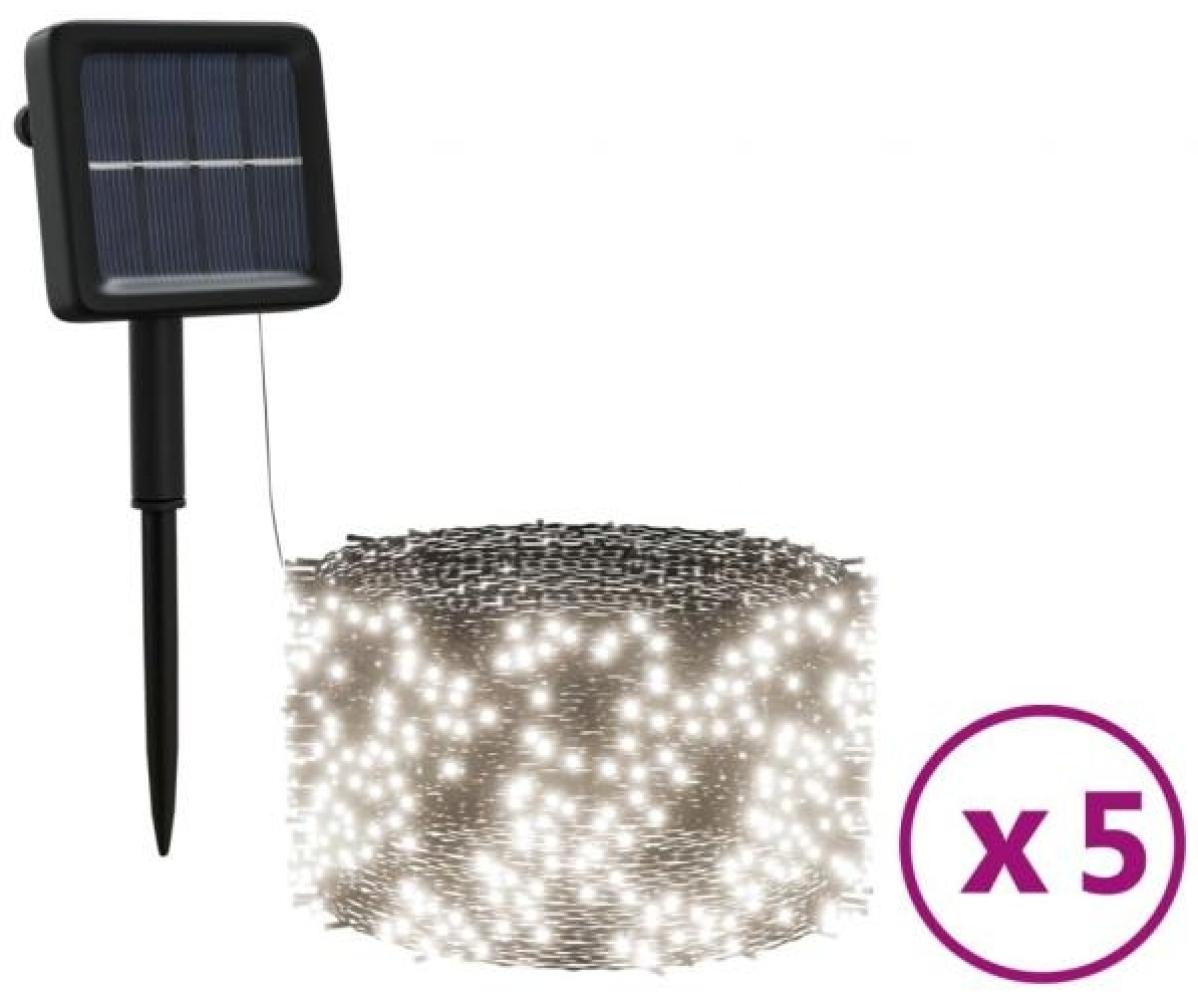 Indoor-/Outdoor-Solarlichterkette 5 Stk. 5x200 LED Kaltweiß Bild 1