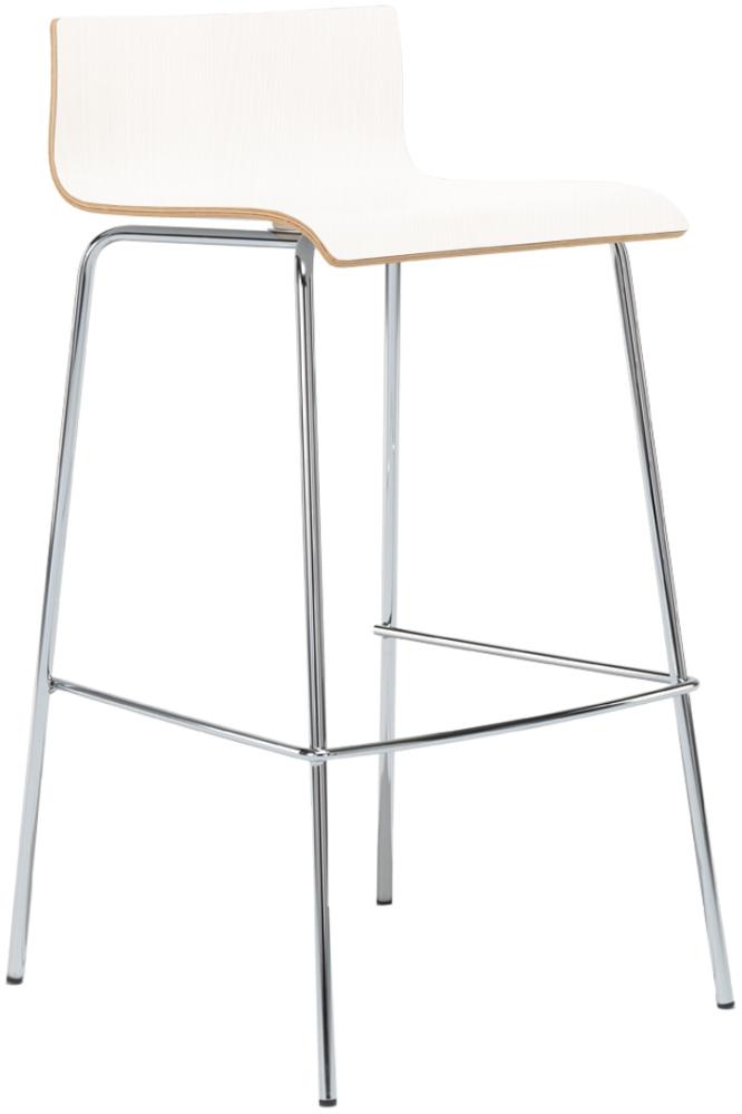 Design Barhocker mit Rückenlehne, Sitzschale Weiß, Höhe 91cm Bild 1