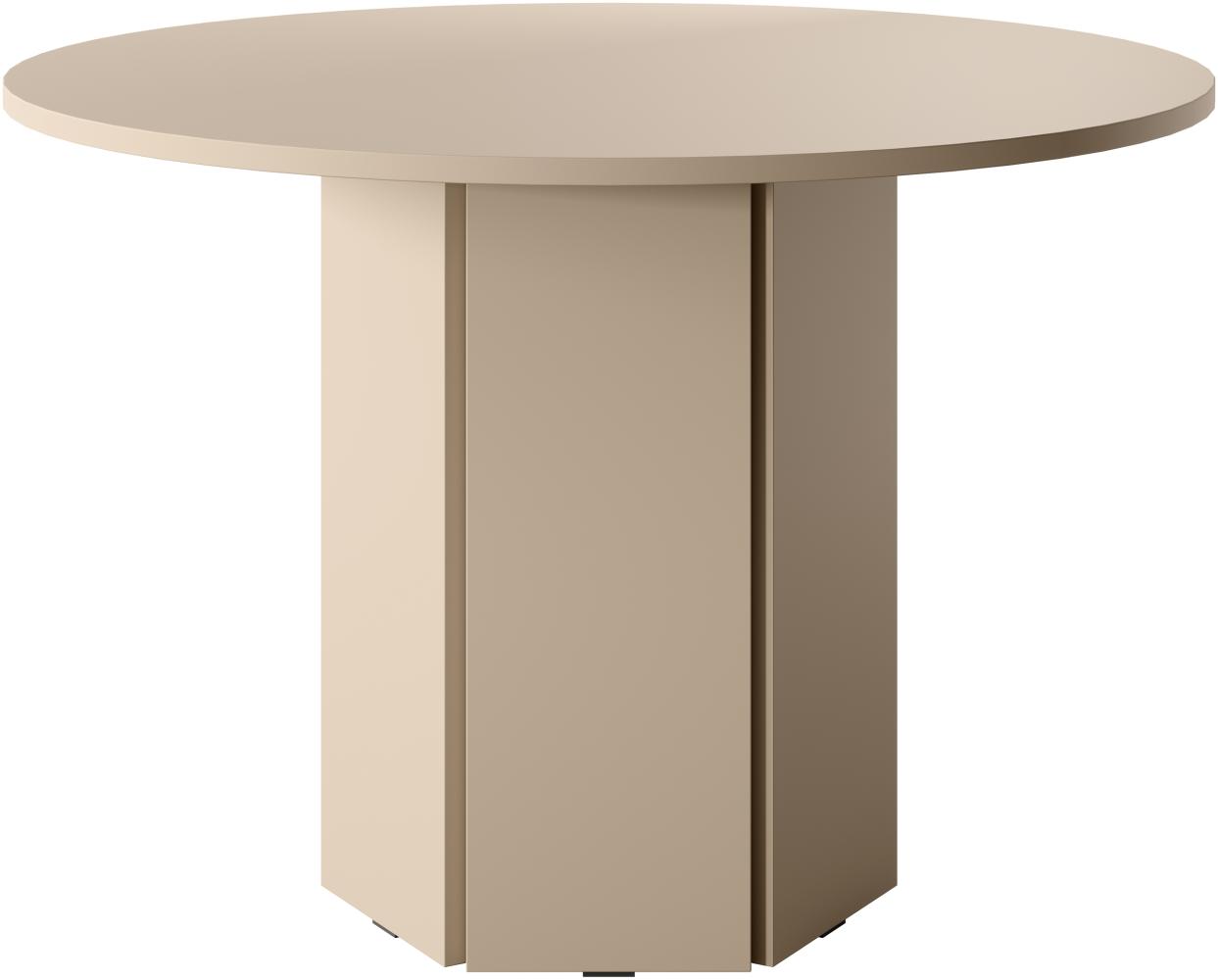 Selsey Hexa - Esstisch, Esszimmertisch rund, beige cappuccino, 110 cm Bild 1