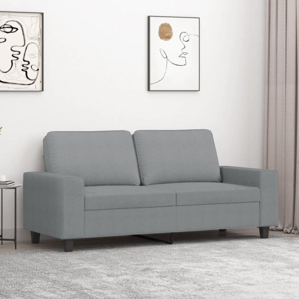 2-Sitzer-Sofa Hellgrau 140 cm Stoff (Farbe: Grau) Bild 1