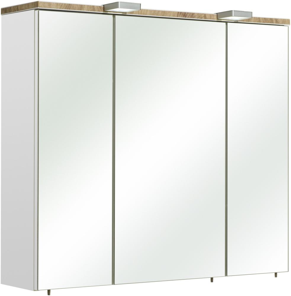 Badezimmerspiegelschrank >Quickset 931< (BxHxT: 80x70x20 cm) in Weiß Glanz Bild 1