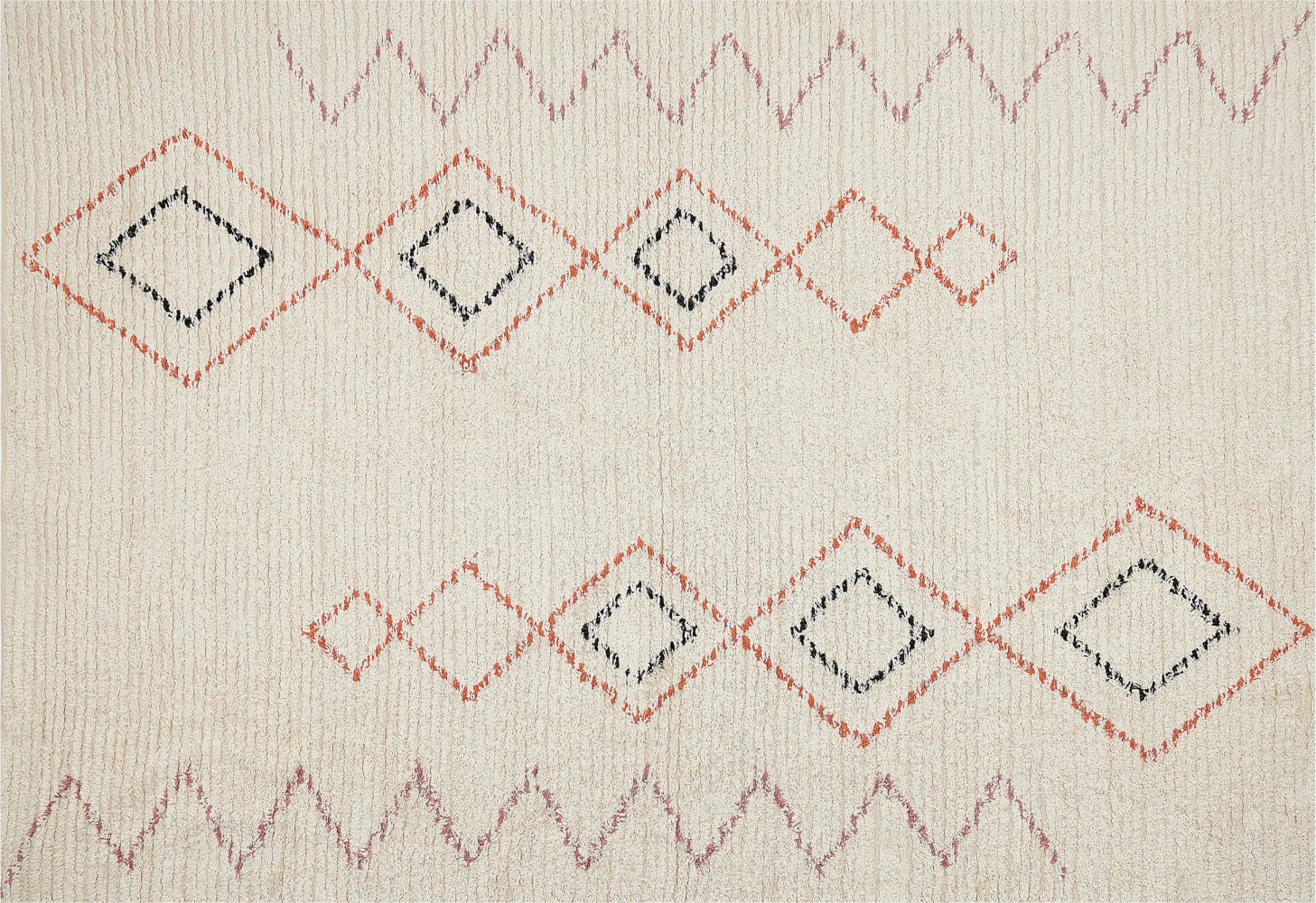 Teppich Baumwolle beige 140 x 200 cm geometrisches Muster GUWAHATI Bild 1