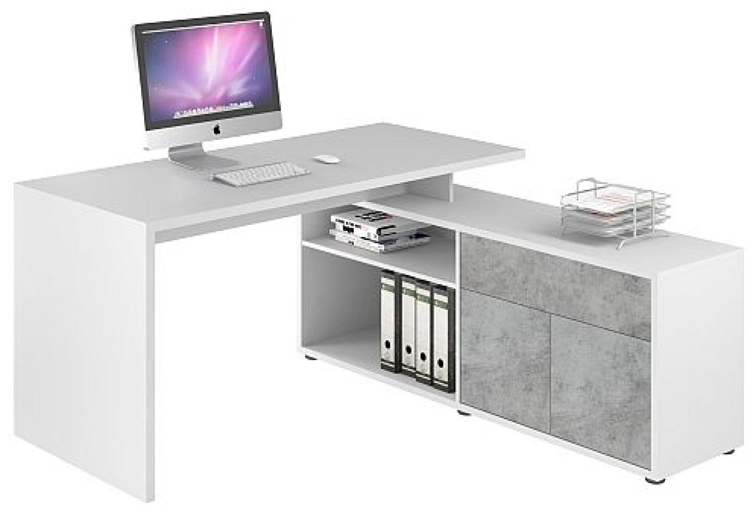 Maja Schreibtisch und Computertisch 40202656 Maße 1530 x 750 x 1490 mm Icy weiß-steingrau Bild 1