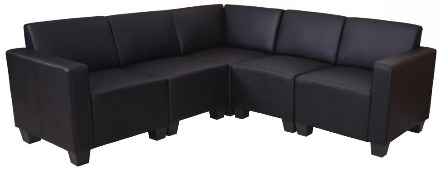 Modular Sofa-System Couch-Garnitur Lyon 5, Kunstleder ~ schwarz Bild 1