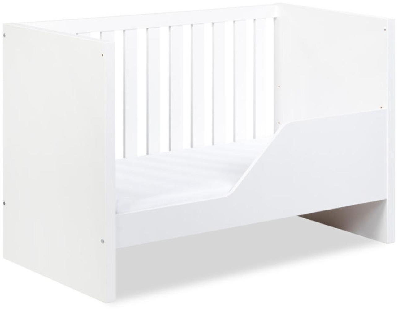 Babybett mit Barriere KAMELIE,128x85x66,Weiß Bild 1