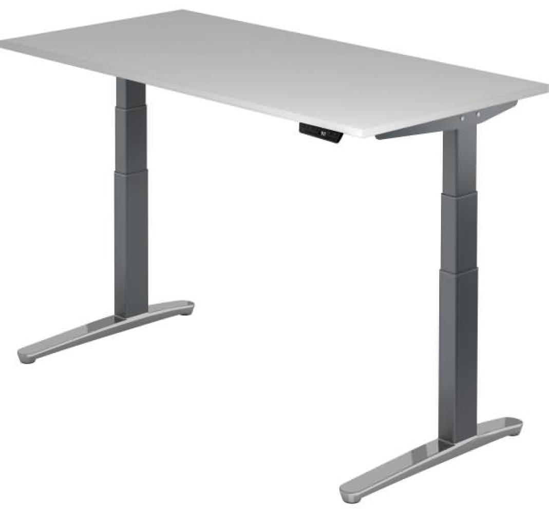'XBHM16' Sitz-Steh-Schreibtisch elektrisch 160x80cm Grau/Graphit, poliert Bild 1
