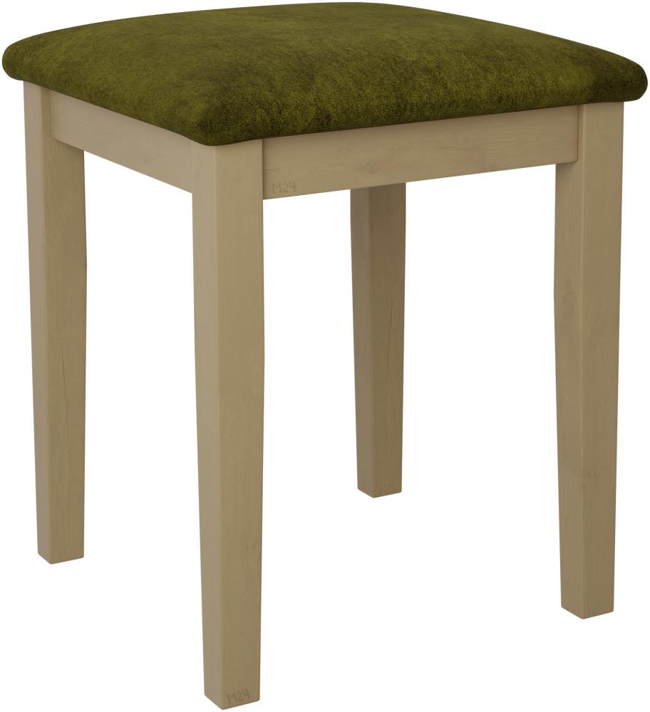 Hocker T3, Schemel bis 120 kg, aus Buchenholz, 36x36x47 cm (Stoff: Zetta 297, Holzfarbe: Sonoma) Bild 1