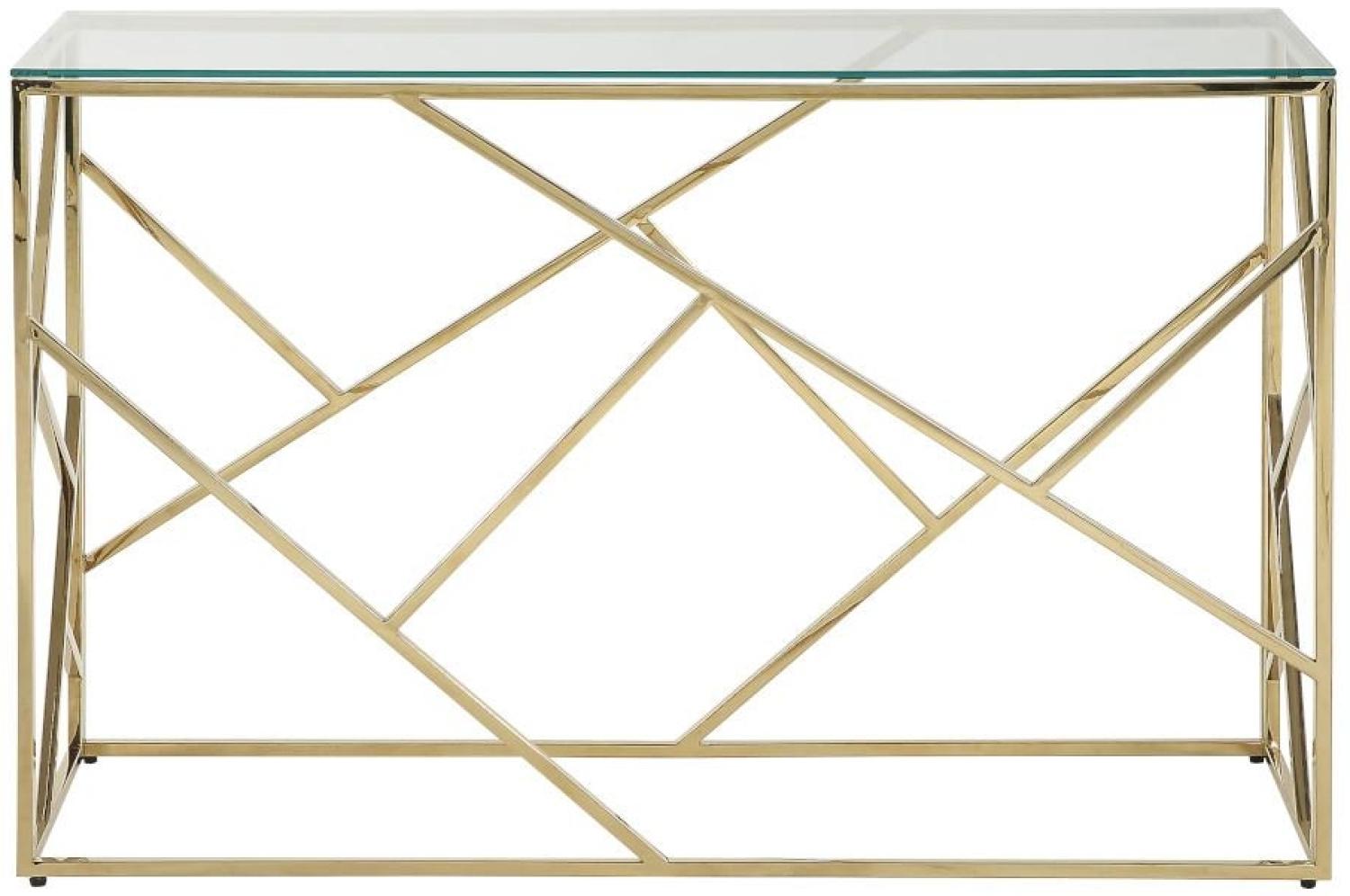 Wandkonsole ATHENA - Glas & Stahl - Goldfarben Bild 1