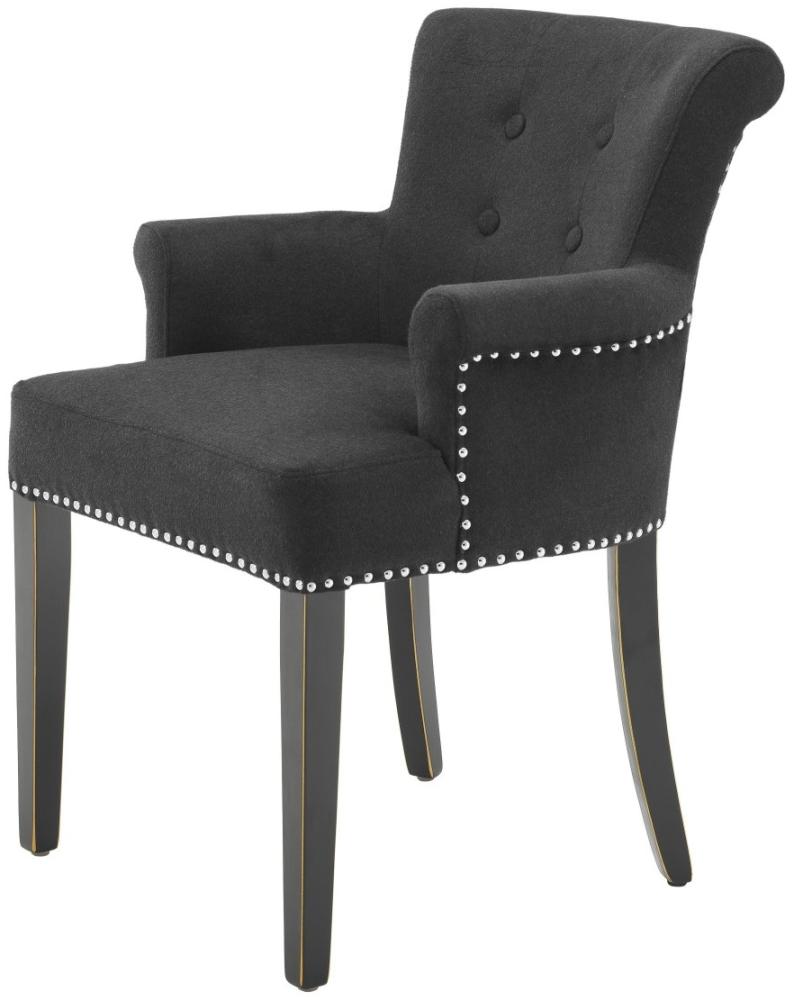 EICHHOLTZ Chair Arm Key Largo cashmere black Bild 1