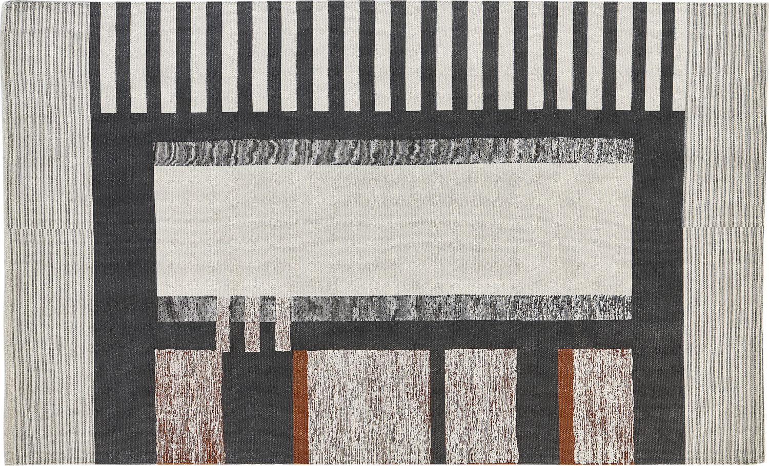 Teppich Baumwolle mehrfarbig 160 x 230 cm abstraktes Muster Kurzflor KAKINADA Bild 1