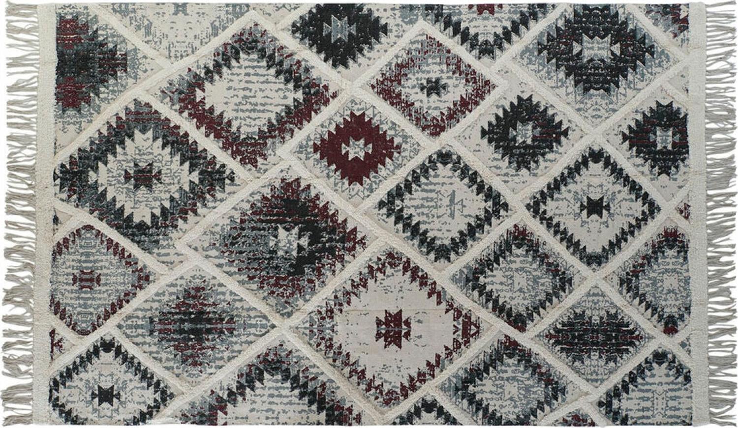 Teppich DKD Home Decor Weiß Schwarz Rot Baumwolle (160 x 230 x 1 cm) Bild 1