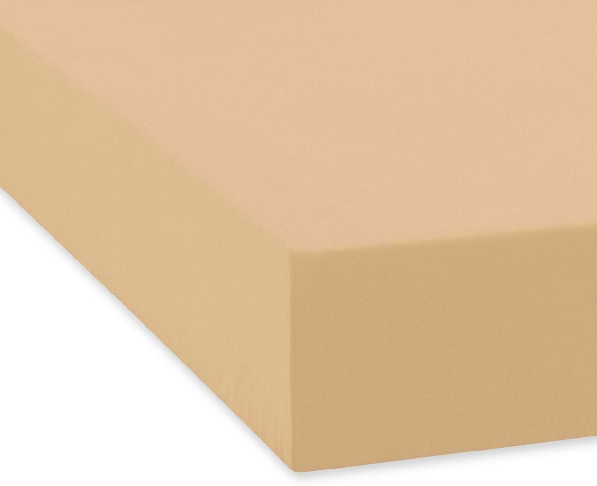 Traumschlaf Feinbiber Boxspring Spannbetttuch | 180x200 cm | sand Bild 1