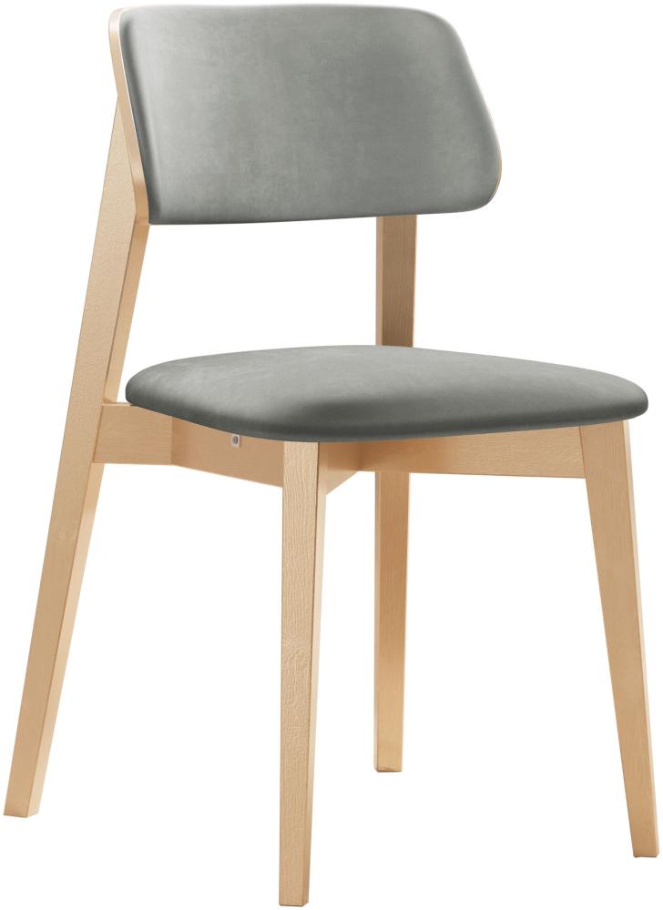 Esszimmerstuhl Taskir C, Stuhl aus Buchenholz für Küche, Restaurant (Buche / Magic Velvet 2217) Bild 1