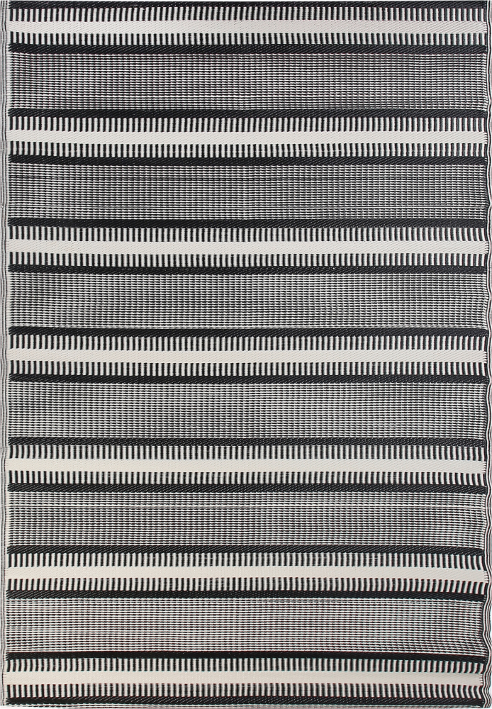 Outdoor Teppich schwarz beige 160 x 230 cm geometrisches Muster MANSA Bild 1