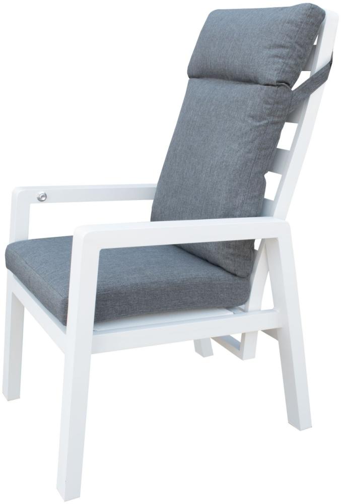 osoltus Palma Alu Gartensessel verstellbar Sessel weiß + Kissen Bild 1