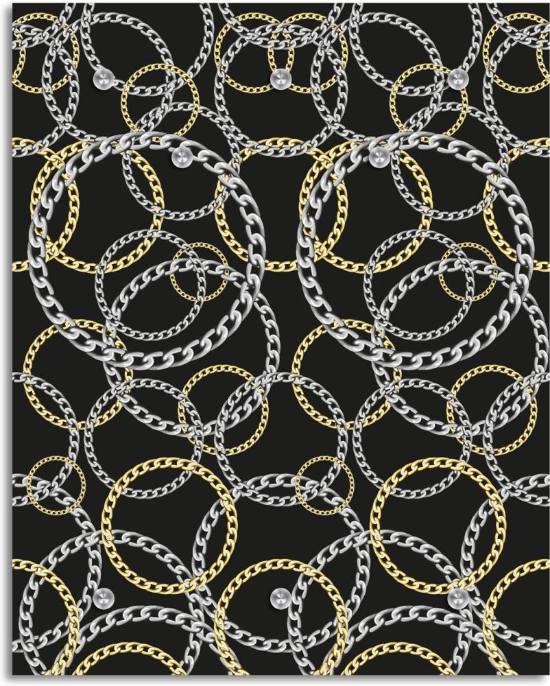 Queence Garderobe - "Rings" Druck auf hochwertigem Arcylglas inkl. Edelstahlhaken und Aufhängung, Format: 100x120cm Bild 1