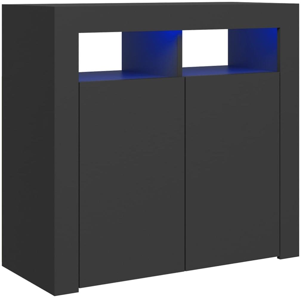 vidaXL Sideboard mit LED-Leuchten Grau 80x35x75 cm Bild 1