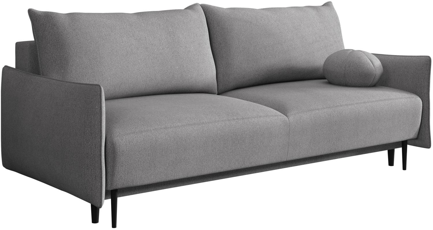 Sofa Dravolt mit Schlaffunktion, Bequeme 3 Sitzer Schlafsofa mit Bettkasten (Farbe: Velo 633) Bild 1