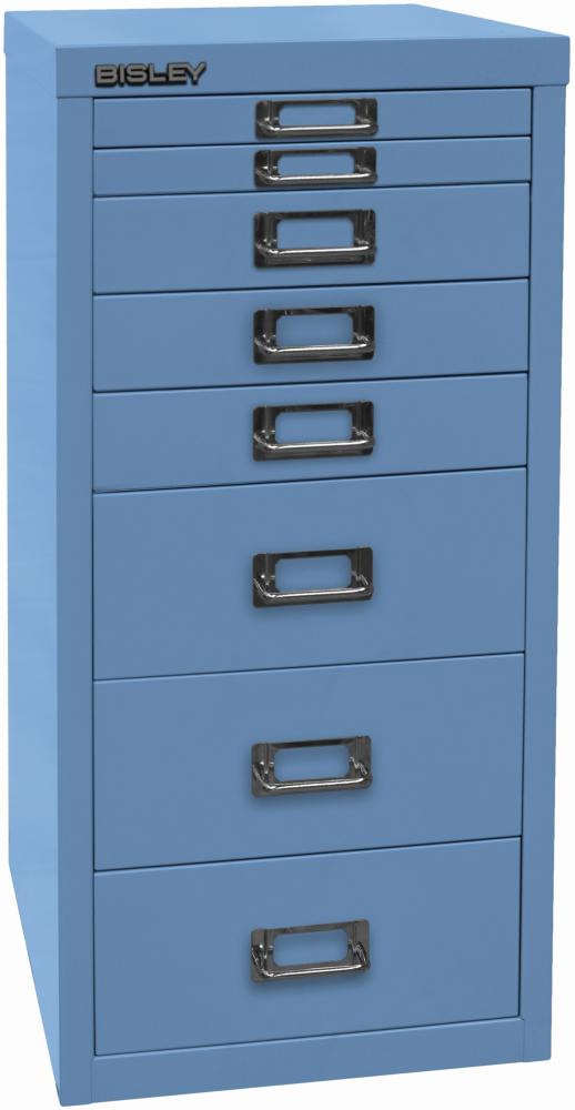 Bisley MultiDrawer™, 29er Serie, DIN A4, 8 Schubladen, Farbe blau Bild 1