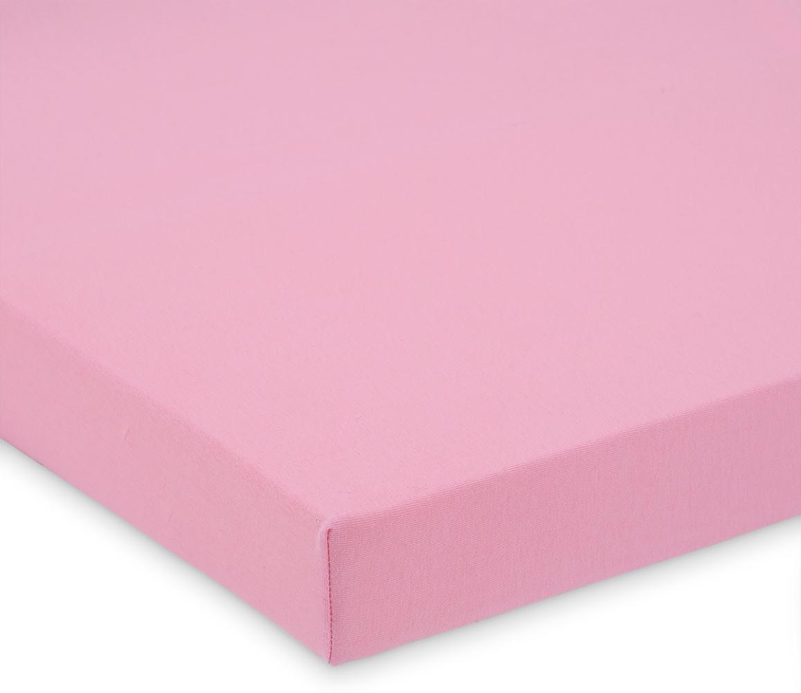 FabiMax BIO Jersey Spannbettlaken für Beistellbett und Wiege, 90 x 55 cm, rosa Bild 1