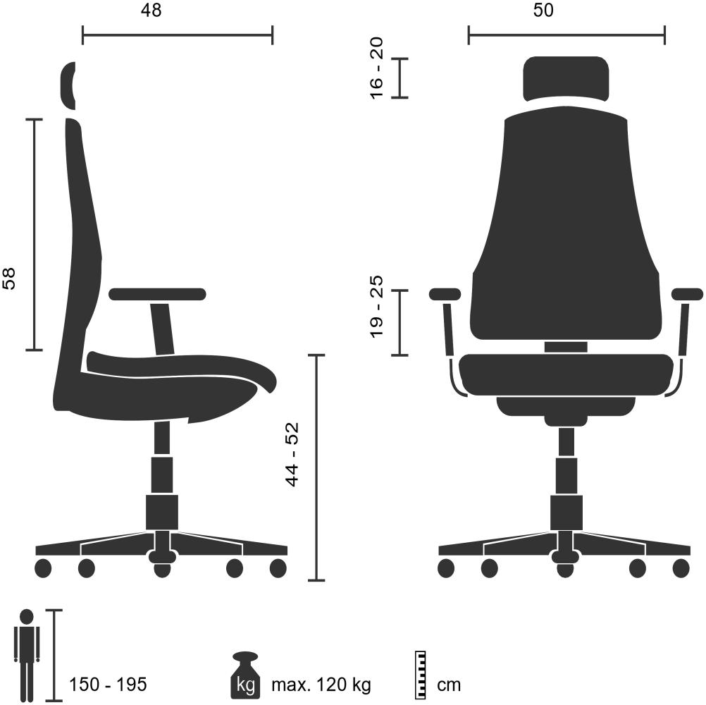 hjh OFFICE Profi Bürostuhl AVEZA PRO Stoff/Netzstoff Schwarz Bild 1