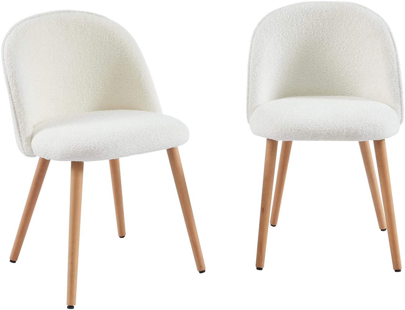 BAÏTA Macaron Set mit 2 Stühlen, Holz, weiß, L51cm Bild 1
