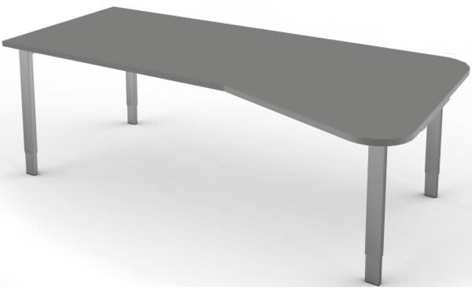Freiformtisch mit 4-Bein-Gestell, 195x80 / 100cm, Graphit / Silber Bild 1