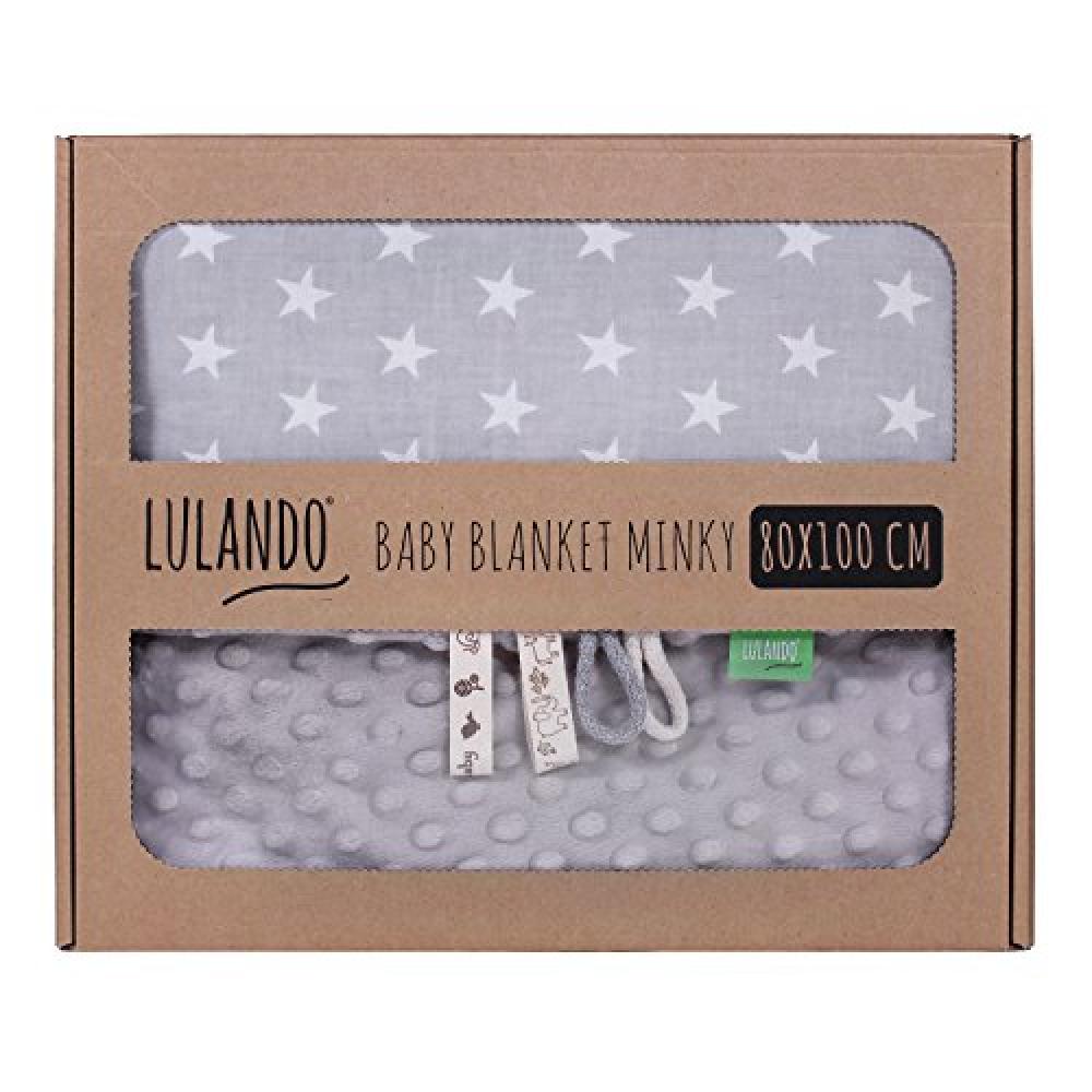LULANDO 'Grey - White Stars / Grey' Krabbeldecke 80x100 cm Bild 1