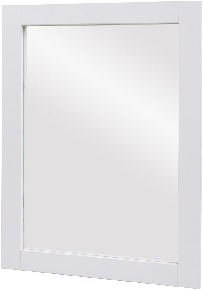 Wandspiegel HWC-L86, Badezimmer Badspiegel Spiegel Badmöbel, MVG-zertifiziert 72x52cm ~ weiß Bild 1