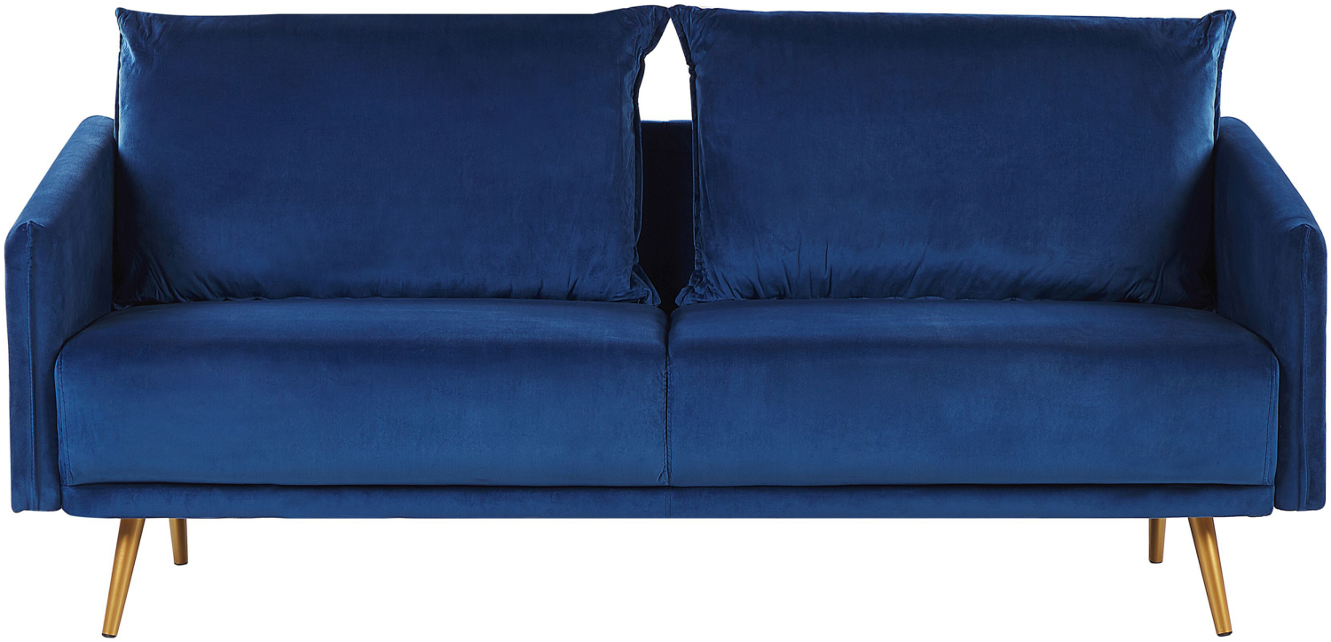 3-Sitzer Sofa Samtstoff dunkelblau MAURA Bild 1