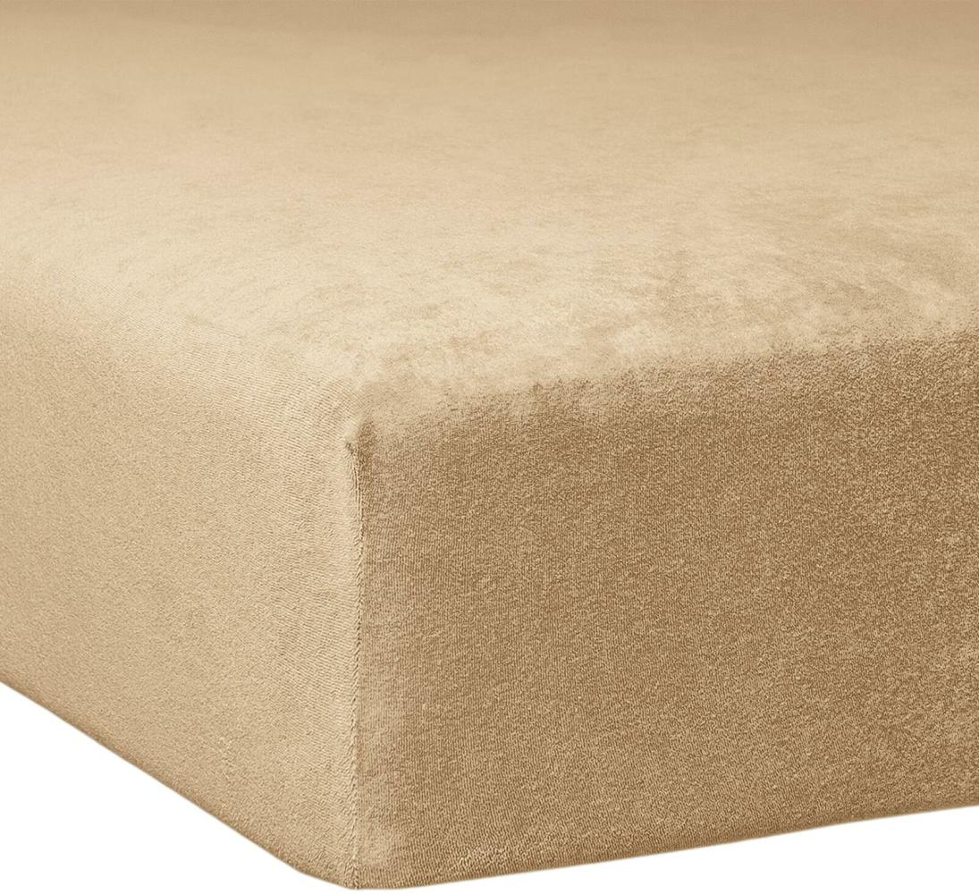 Traumschlaf Flausch Biber Boxspring Matratzen Spannbettlaken|180x200 cm - 200x200 cm| sand Bild 1