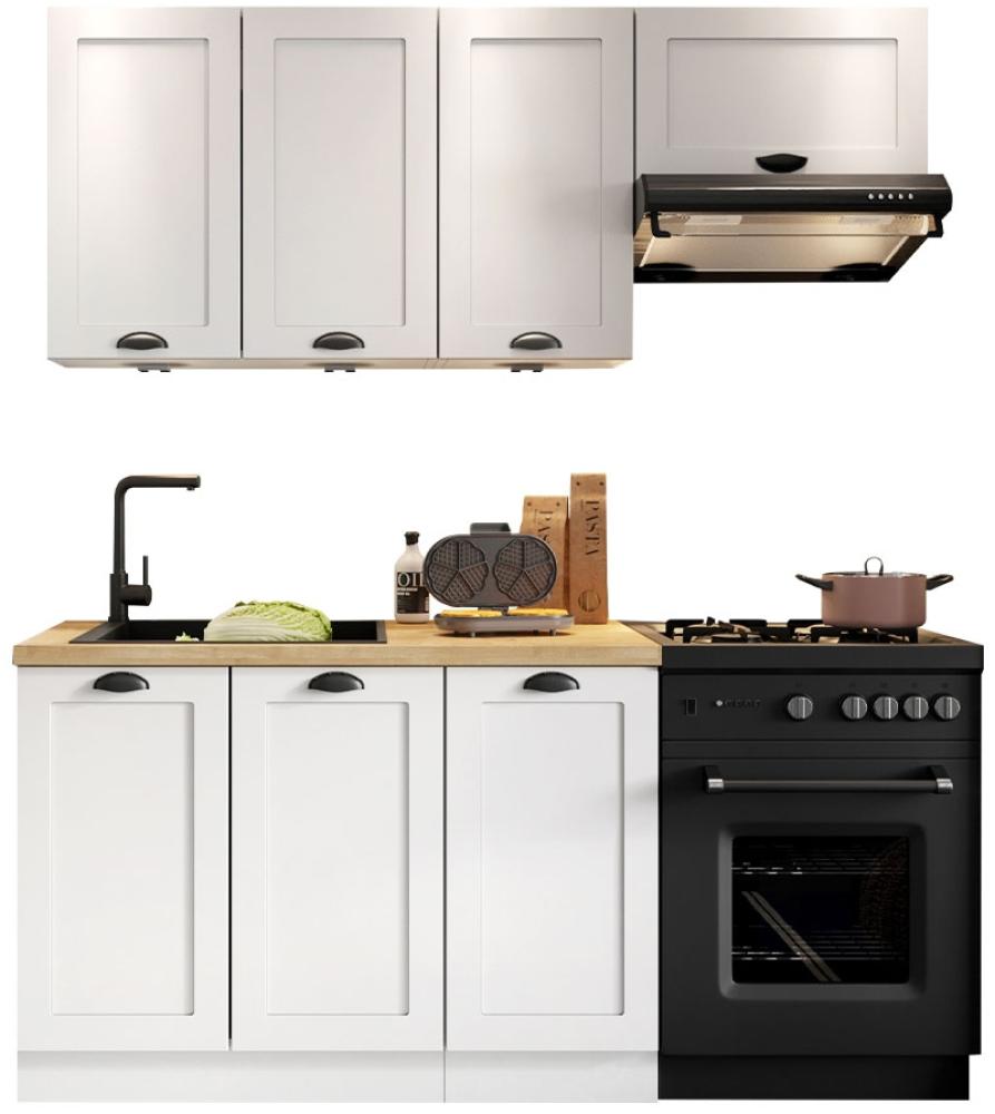 Küchenzeile Monit 180 (Farbe: Weiß / Weiß + Eiche Arlington, ohne Beleuchtung) Bild 1