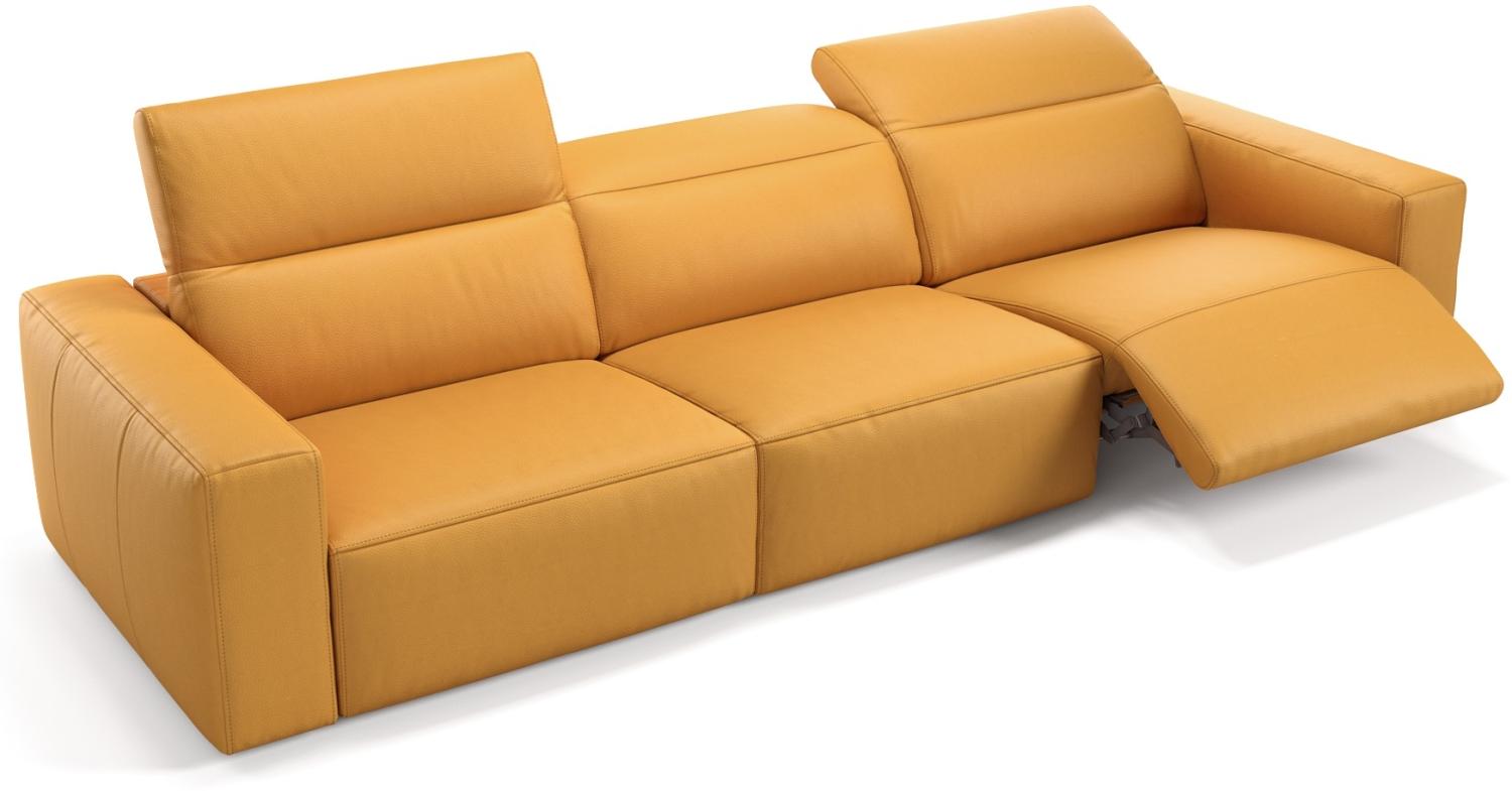 Sofanella XXL-Sofa LENOLA Lederbezug Couch Dreisitzer in Gelb Bild 1