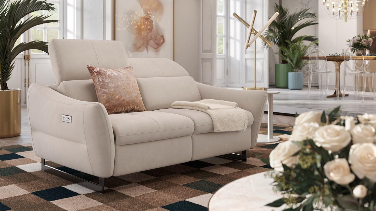 Sofanella Stoffsofa MODENA 2-Sitzer Stoffgarnitur Couch in Cognac Bild 1