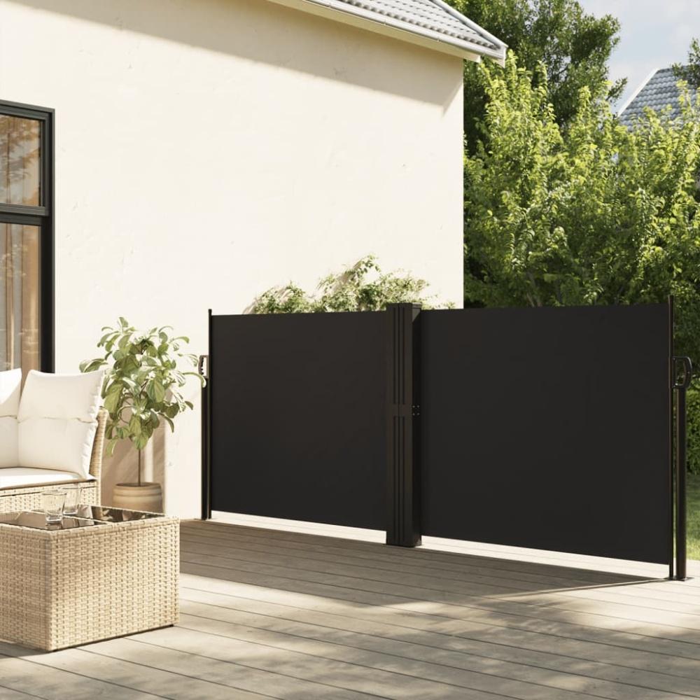 vidaXL Seitenmarkise Ausziehbar Schwarz 120x600 cm Bild 1