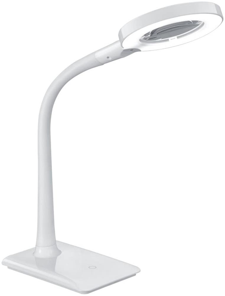 LED Schreibtischlampen 2er Set Weiß flexibel mit Lupe, 3fach Dimmer Bild 1