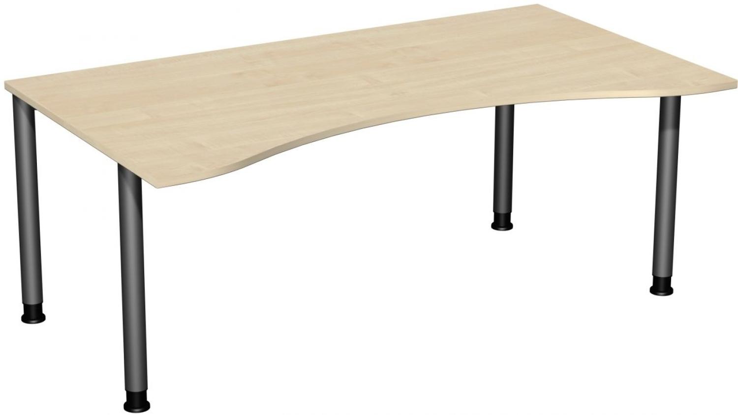 Schreibtisch '4 Fuß Flex' höhenverstellbar, 180x100cm, Ahorn / Anthrazit Bild 1