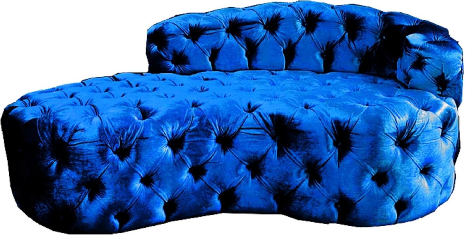 Casa Padrino Luxus Chesterfield Samt Chaiselongue Nachtblau Bild 1