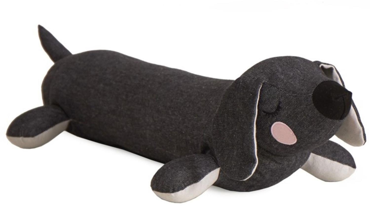 roommate Kleines Kuschelkissen Lazy Puppy, anthrazit, 50 cm, aus Bio Baumwolle Bild 1