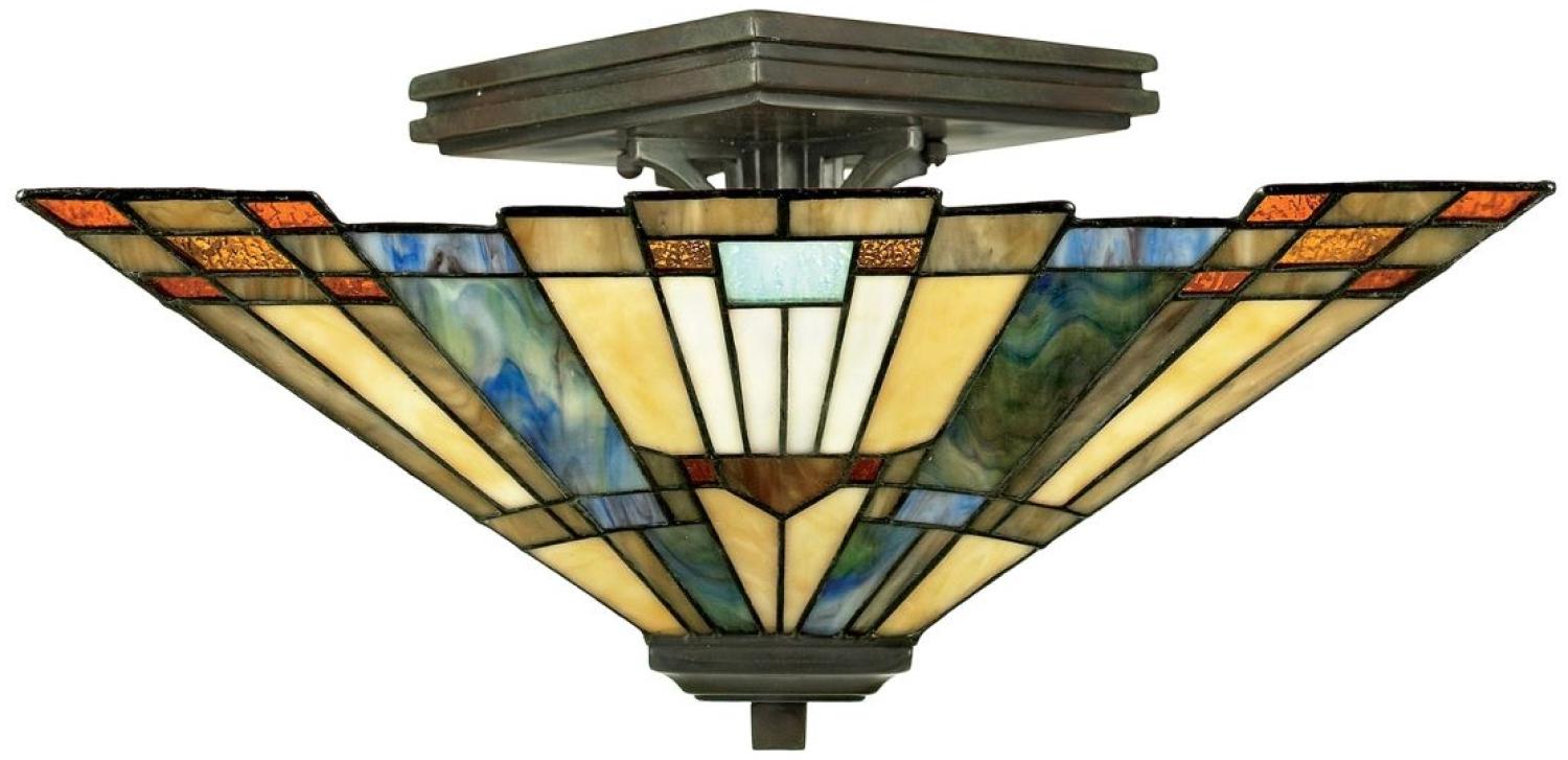 Elstead Lighting Inglenook Deckenleuchte Semi-Flush 2-Light Tiffany-Stil Bronze E27 Bild 1