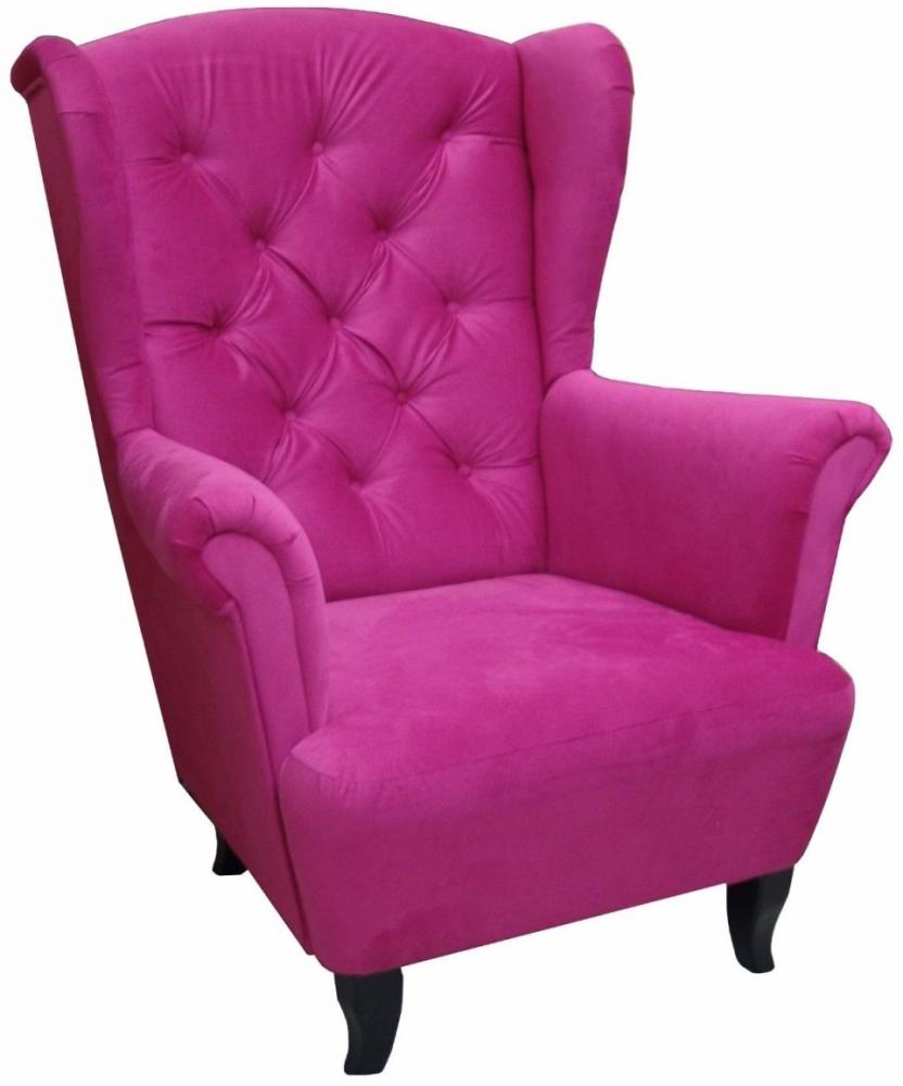 Sessel Ohrensessel Wohnzimmersessel - Orlando - Webstoff Pink Bild 1