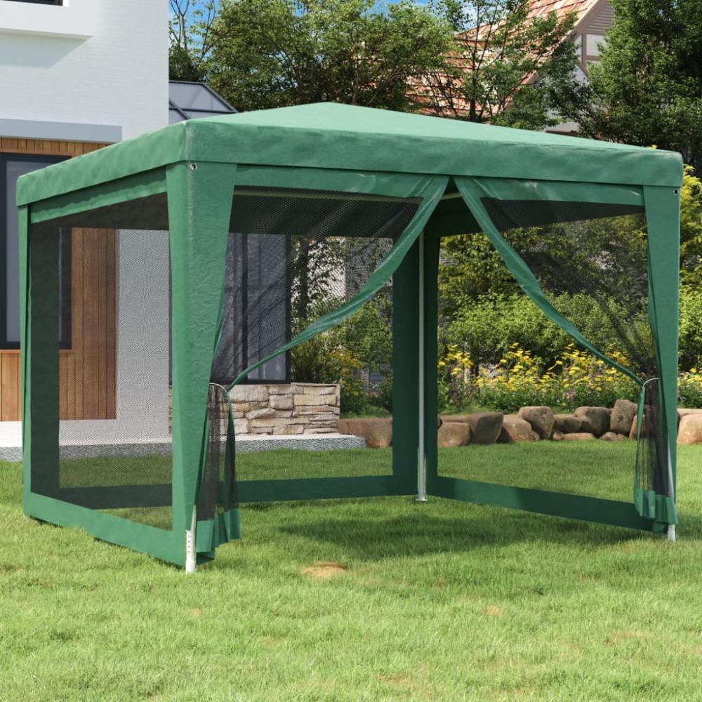 vidaXL Partyzelt mit 4 Mesh-Seitenwänden Grün 3x3 m HDPE 319228 Bild 1