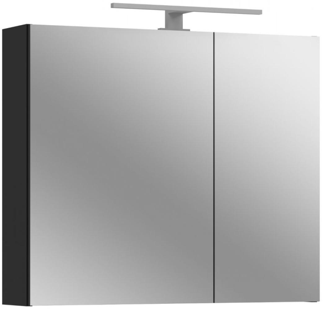 Spiegelschrank Loom in schwarz mit LED Spiegellampe 79 cm Bild 1