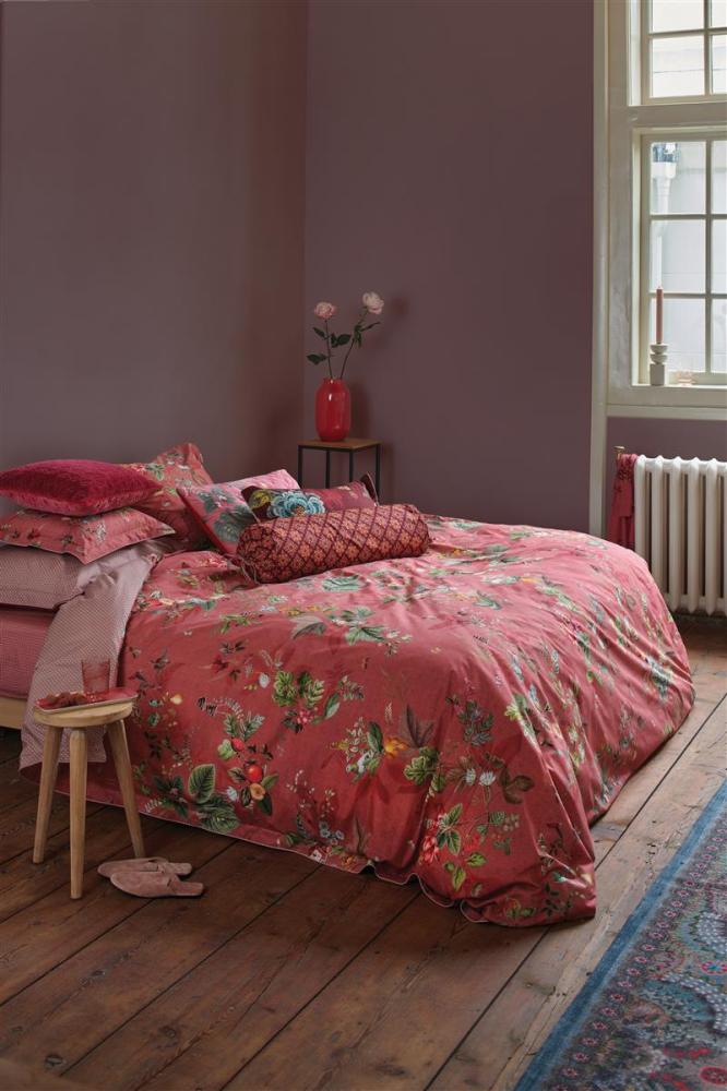 Pip Studio Perkal Bettwäsche Fall In Leaf Pink 200X200 200 x 200 cm + 2x 80 x 80 cm 1 Bettbezug, 2 Kissenbezüge Rosa Bild 1