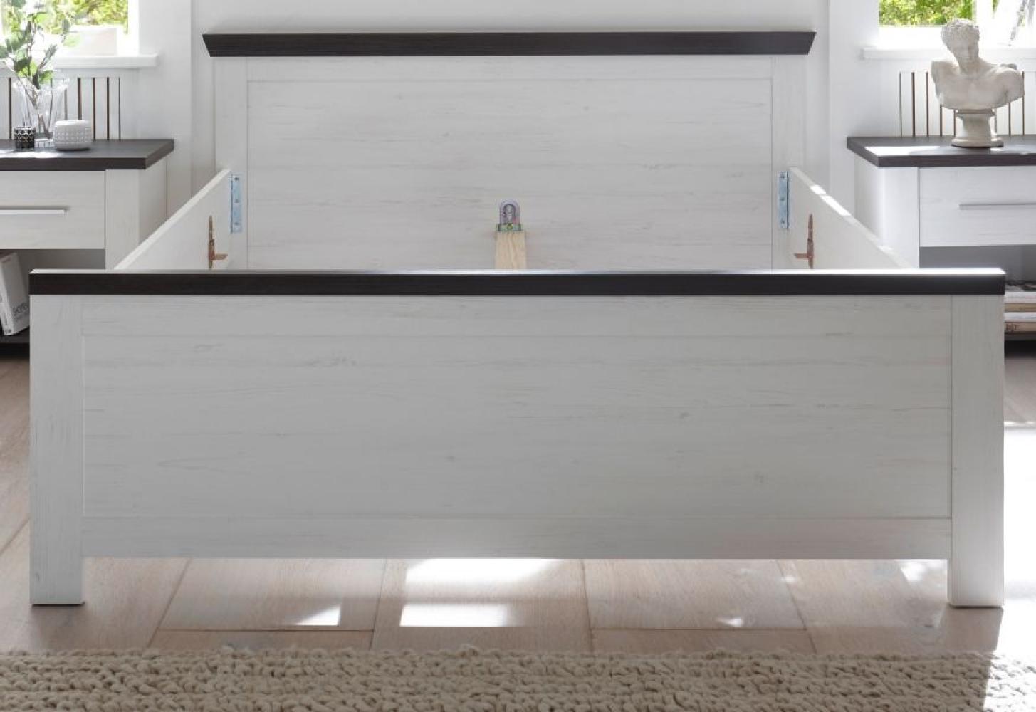 Bett Corela in Pinie weiß und Wenge Landhaus Liegefläche 180 x 200 cm Bild 1
