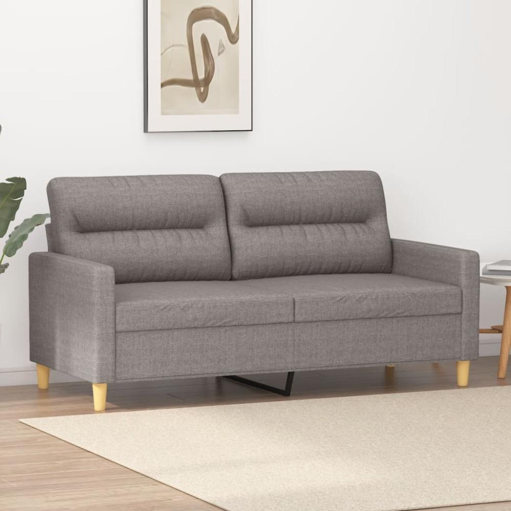 vidaXL 2-Sitzer-Sofa Taupe 140 cm Stoff Bild 1