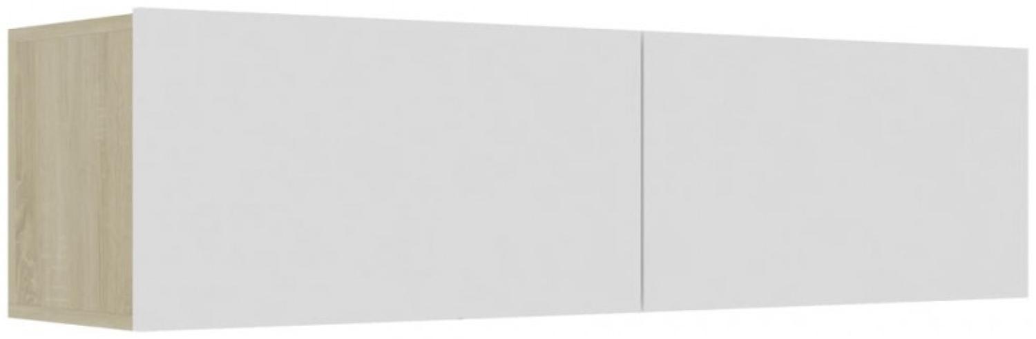TV-Schrank Weiß und Sonoma-Eiche 120x30x30 cm Holzwerkstoff Bild 1